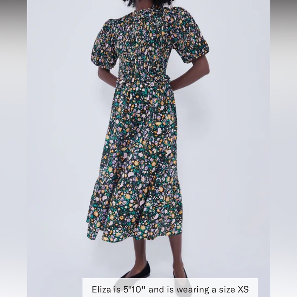 HYACINTH HOUSE
Black Multi Floral Smocked Samantha Midi Dress